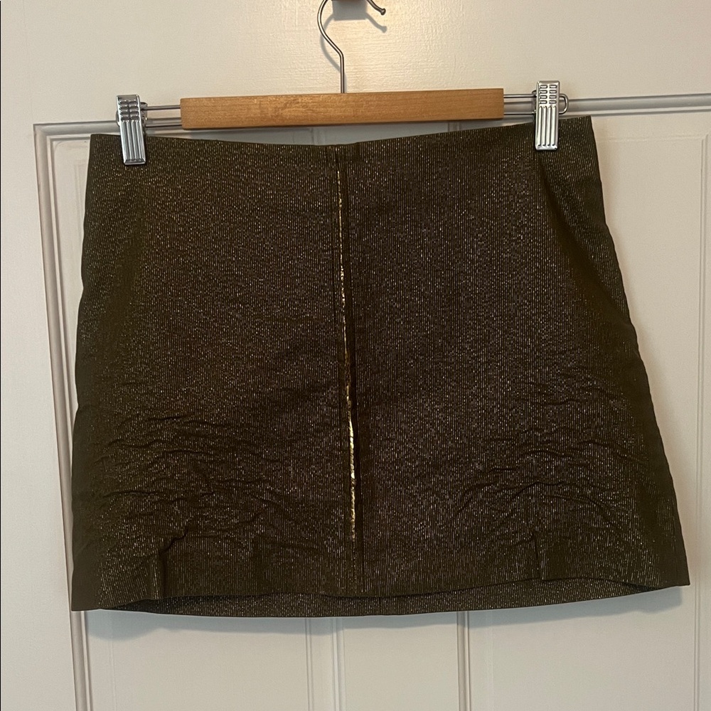 bebe Shimmering Gold Mini Skirt